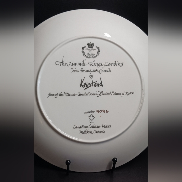 ROYAL GRAFTON KEIRSTEAD "DISCOVER CANADA" THE SAWMILL-KINGS LANDING PLATE #9086 - Picture 3 of 3